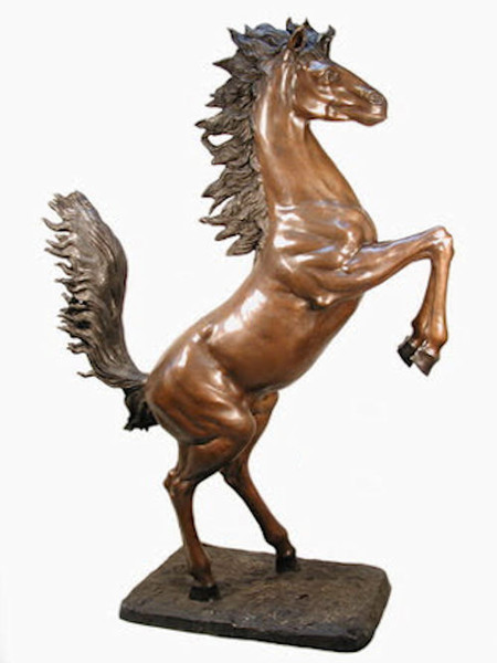 Bronze Horse Rearing Up Standing Rearing Stallion statue sculptures